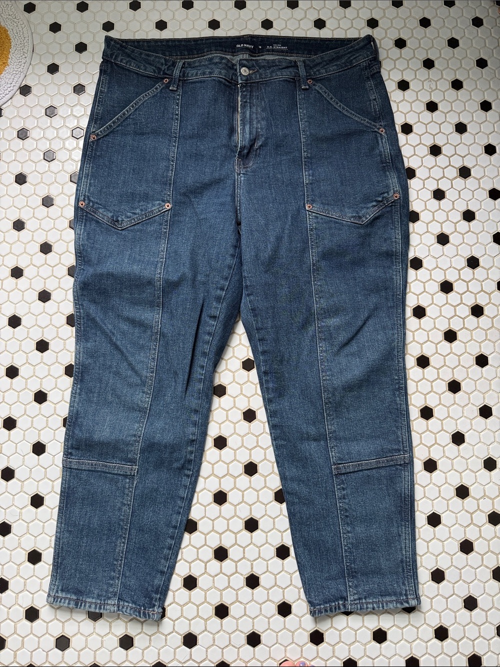 Old Navy Indigo Blue High-Rise O.G. Straight Jeans